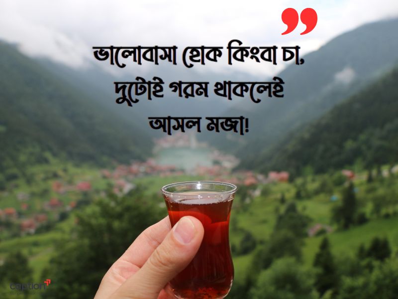 চা নিয়ে ছোট ক্যাপশন