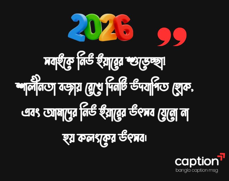 নিউ ইয়ার ক্যাপশন ২০২৬