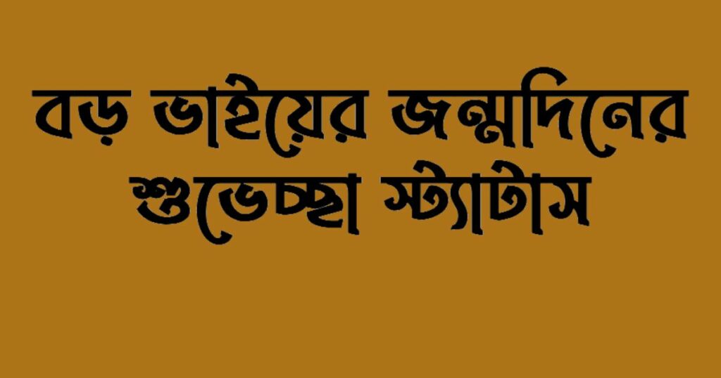 বড় ভাইয়ের জন্মদিনের শুভেচ্ছা স্ট্যাটাস